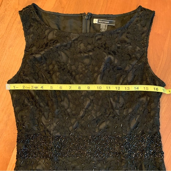 HP!🥂✨ JS Boutique Lace Cocktail Sheath LBD Womens 12 - Picture 10 of 14